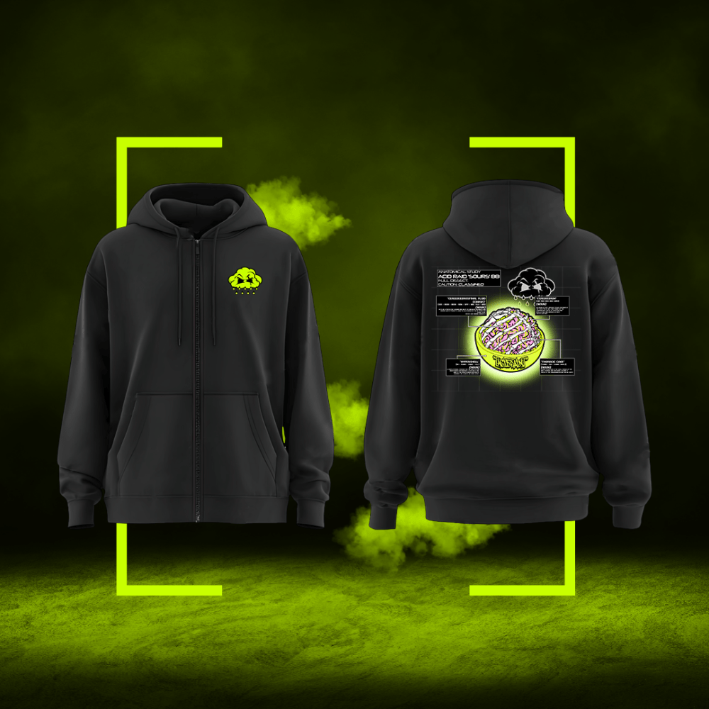 Acid Rain 'Anatomic' Black Zip Hoodie - Hi - Capa Hub Ltd