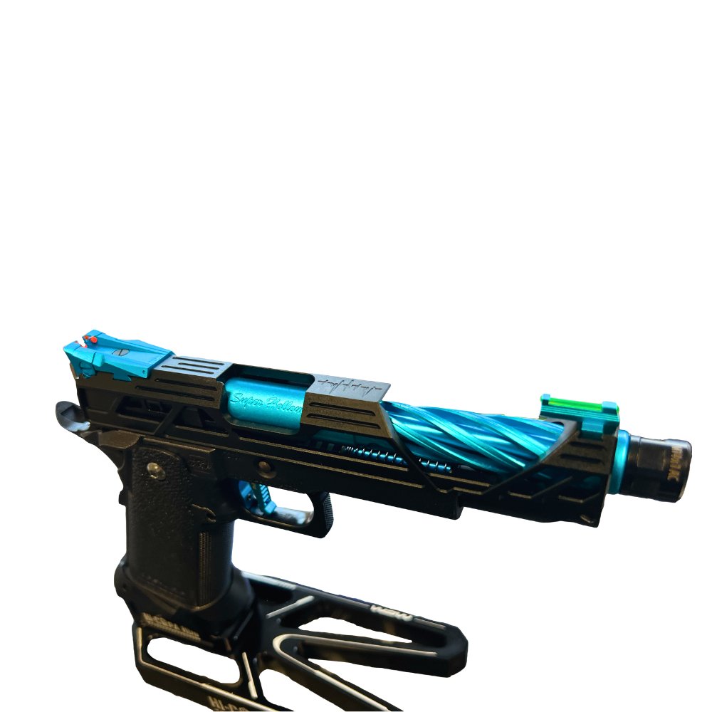 Dr.Black 'TYPE 901' Black & Aqua with MONK Adapter from Tokyo Marui - Shop now at Hi-Capa Hub Ltd