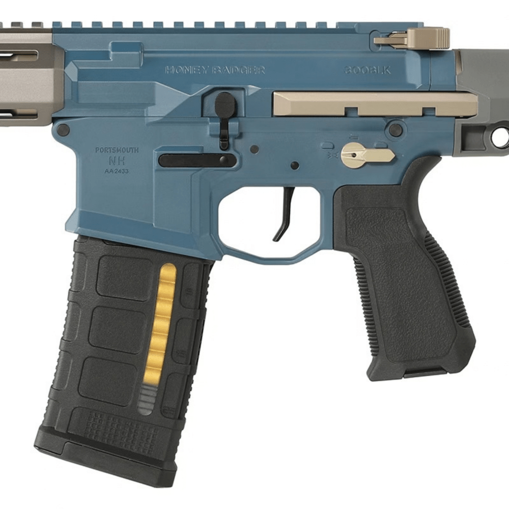 Salvo Precision 7.0 Honey Badger SBR w/ PDW Stock - Blue/Grey MWS STEEL BOLT airsoft UK