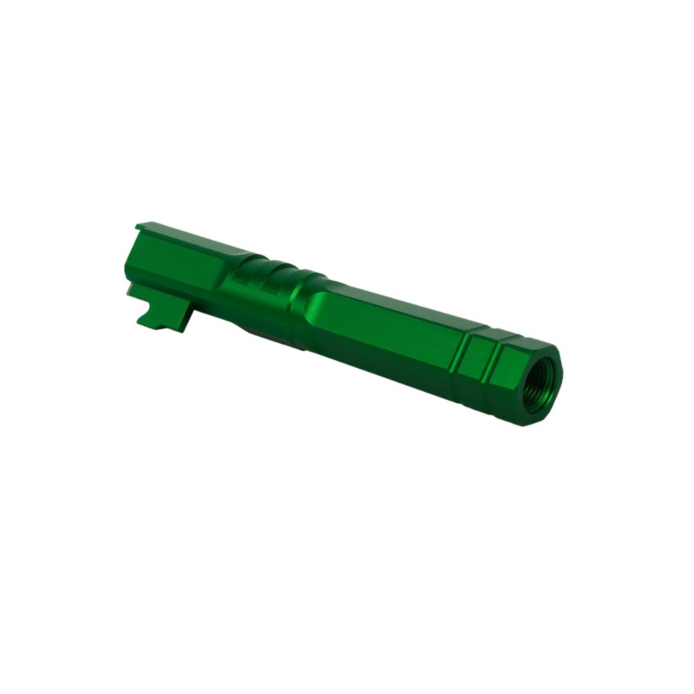 EDGE 'HEXA' Aluminium Threaded Outer Barrel - 4.3 - Green Outer Barrels from EDGE - Shop now at Hi-Capa Hub Ltd