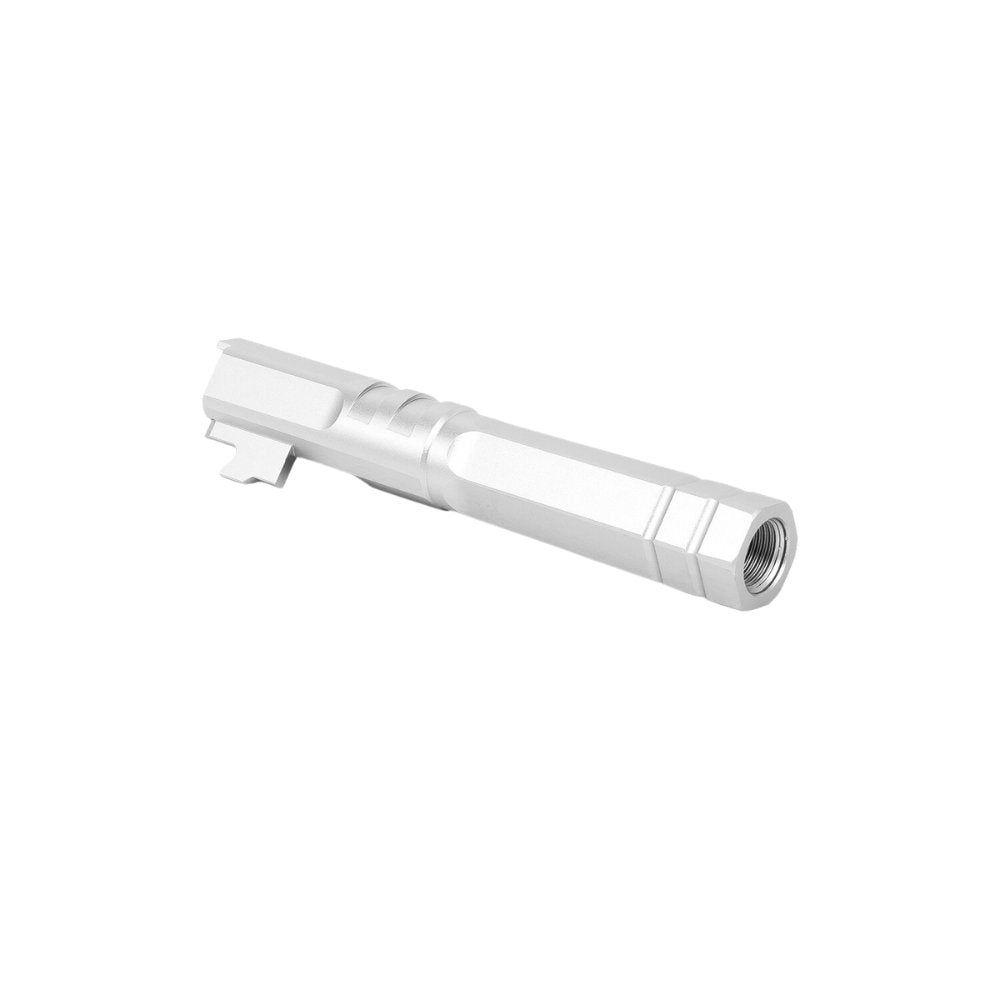 EDGE 'HEXA' Aluminium Threaded Outer Barrel - 4.3 - Silver Outer Barrels from EDGE - Shop now at Hi-Capa Hub Ltd