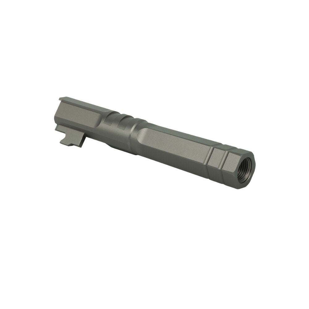 EDGE 'HEXA' Aluminium Threaded Outer Barrel - 4.3 - Titanium Grey Outer Barrels from EDGE - Shop now at Hi-Capa Hub Ltd