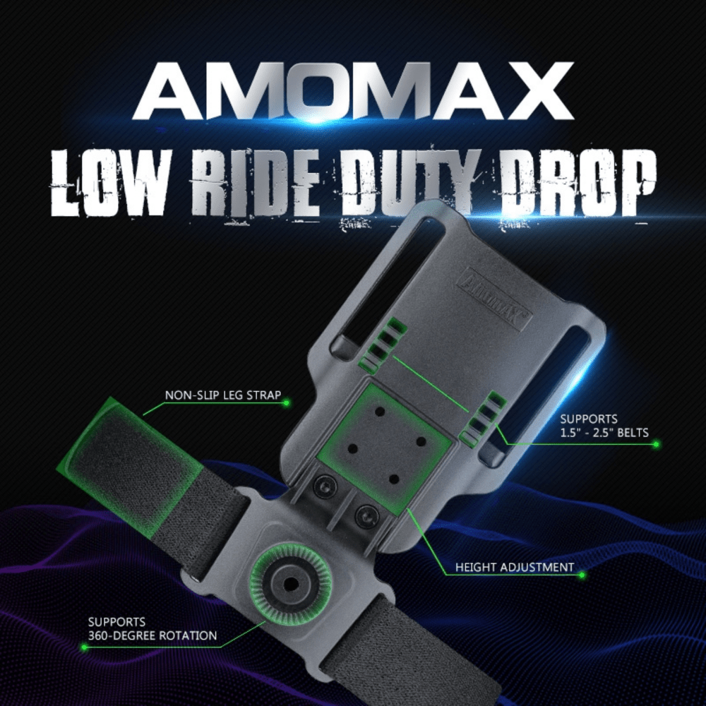 Amomax Low Ride Duty Drop Holster Attachment – Black airsoft UK
