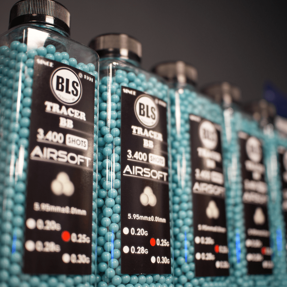 BLS 0.25g BLUE Tracer BBs airsoft UK