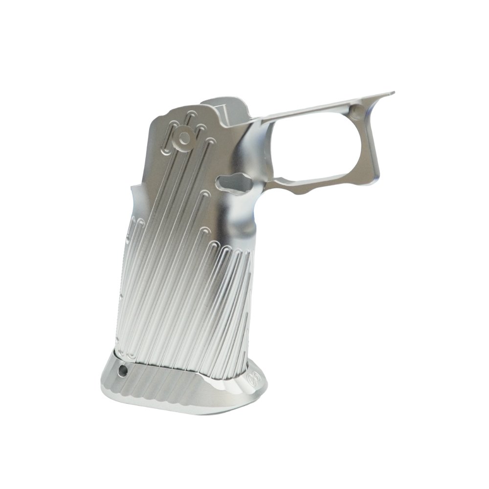 NOVA/Bomber CNC Aluminium INFINITY 'Type B' Grip - Silver Grips & Grip Accessories from Nova - Shop now at Hi-Capa Hub Ltd